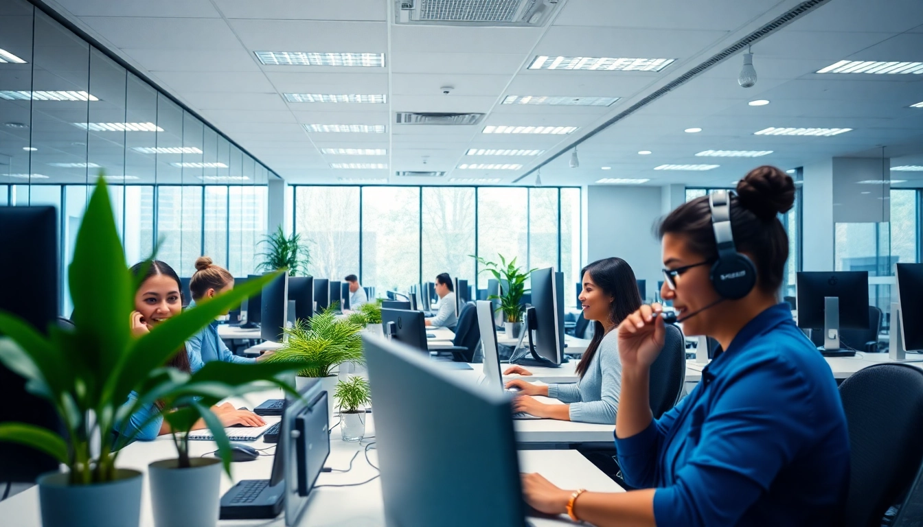 Friendly agents working in call centers in Tijuana Mexico, highlighting a collaborative environment.